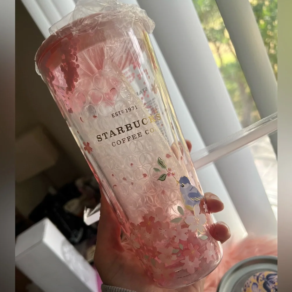 Starbucks Overseas China Cherry Blossom Glass Tumbler 2022 - Picture 3 of 9